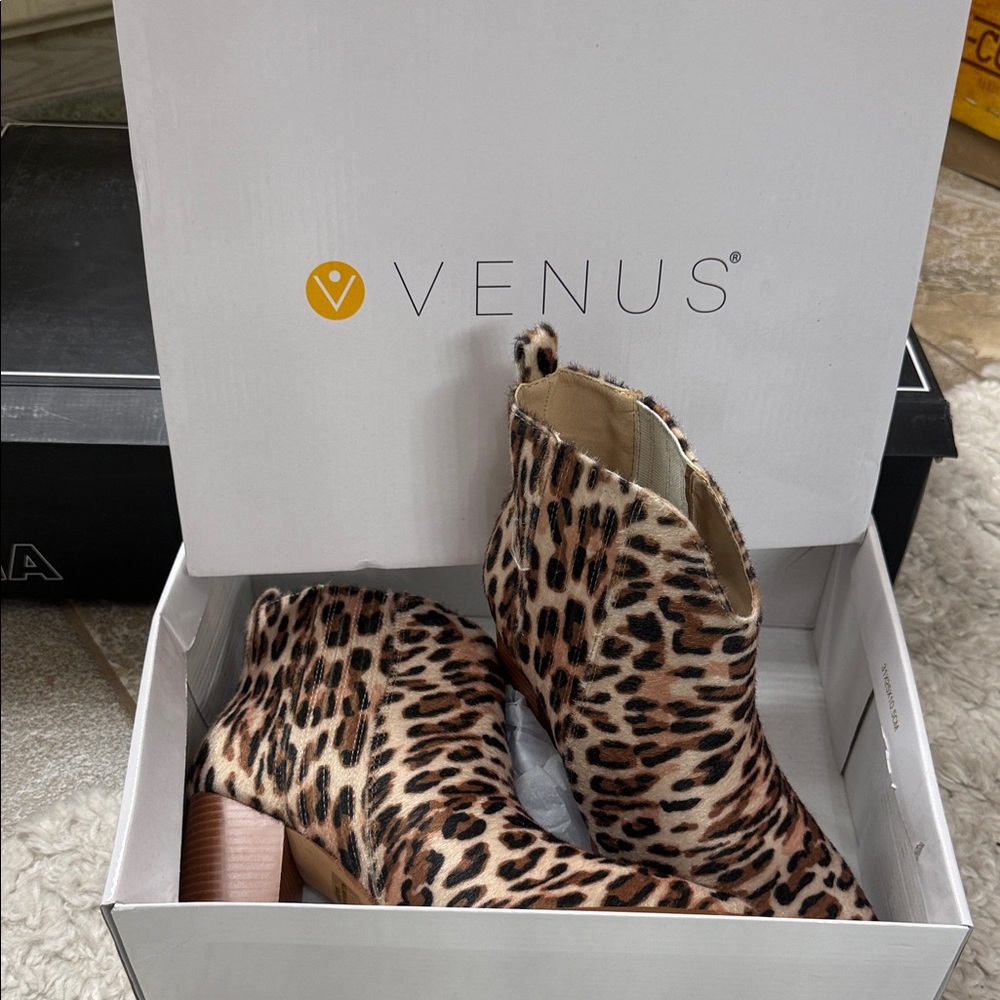 VENUS Animal Print Ankle Booties